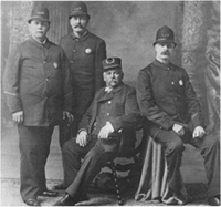 Belmont Police Department, circa 1896 John Argy, David McCabe, Chief Jerry Ryan, Frank chant